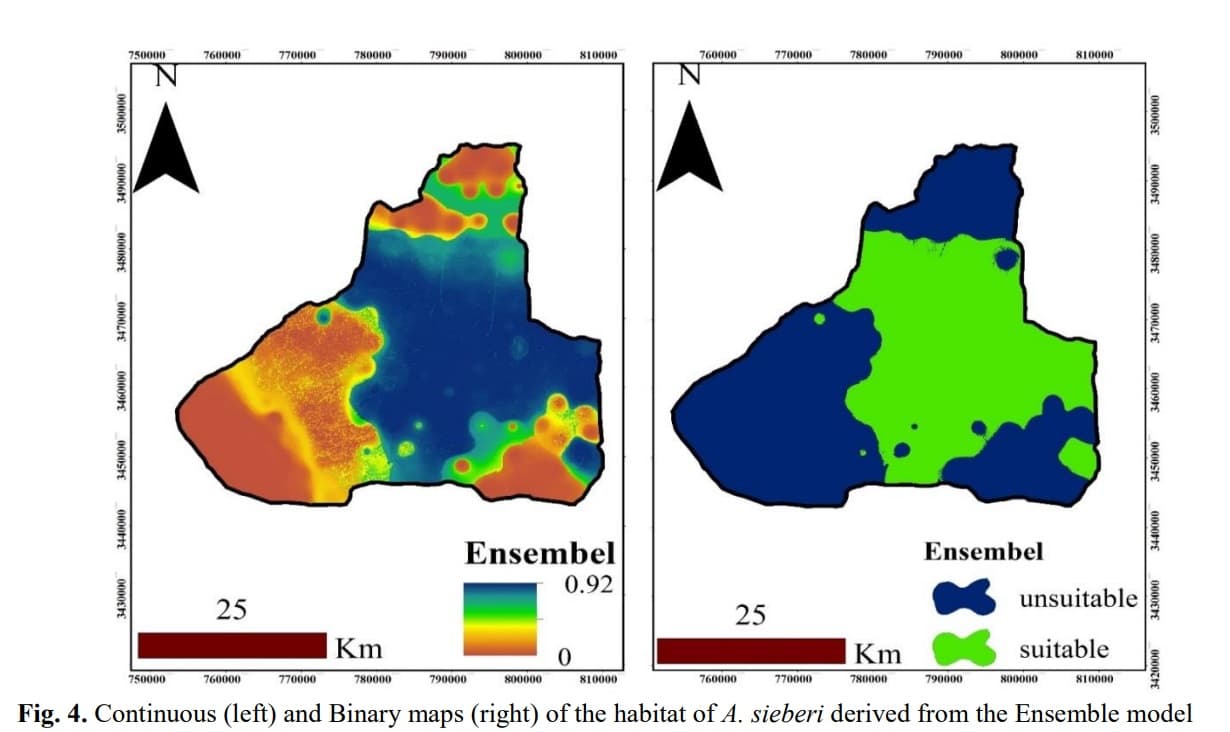 Ensemble Modeling Approach to Predict the Potential Distribution of Artemisia sieberi in Desert Rangelands of Yazd Province, Central Iran