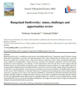 Rangeland Biodiversity Status, Challenges and Opportunities Review