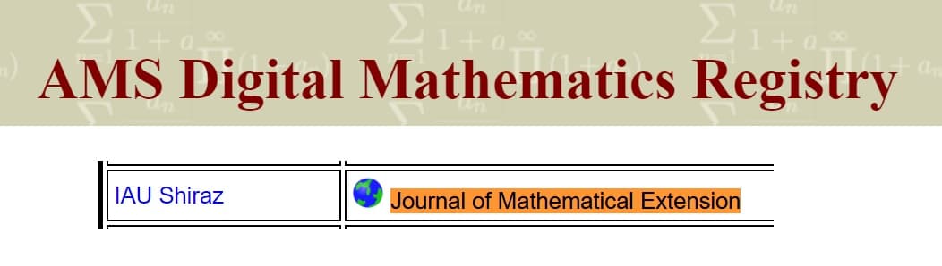 AMS Digital Mathematics Registry- Journal of Mathematical Extension