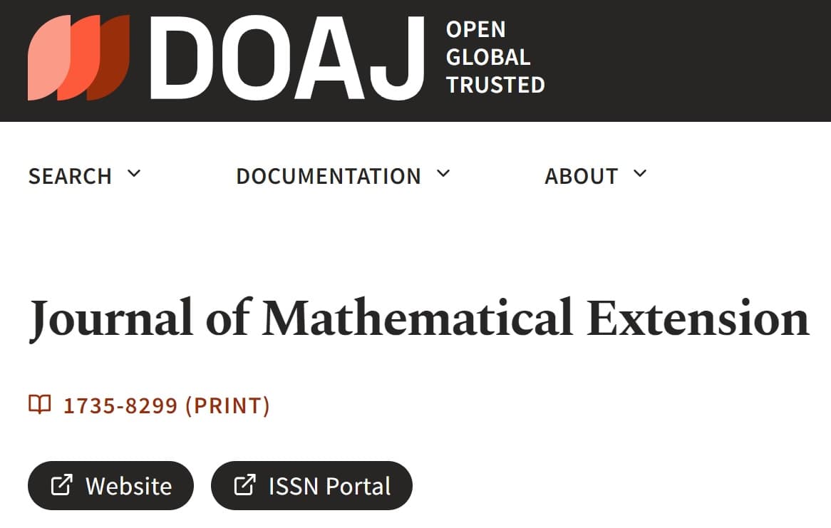 Directory of Open Access Journals(DOAJ) - Journal of Mathematical Extension (JME)