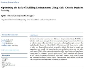 Optimizing the Risk of Building Environments Using Multi-Criteria Decision Making